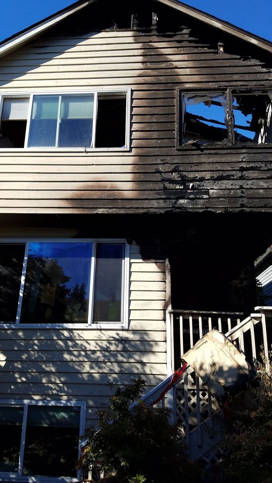 Northern California fire restoration contractor – structural repair view – before construction